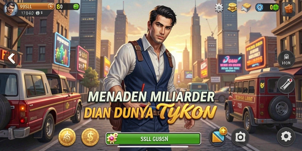 Tampilan gameplay <strong>99SLL</strong> yang menampilkan strategi bisnis yang mendebarkan.