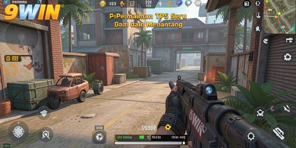 Tampilan gameplay seru 9WIN dengan aksi menegangkan di arena.