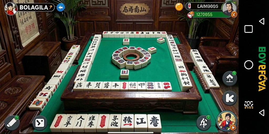 Tampilan gameplay seru aplikasi Mahjong BOLAGILA.