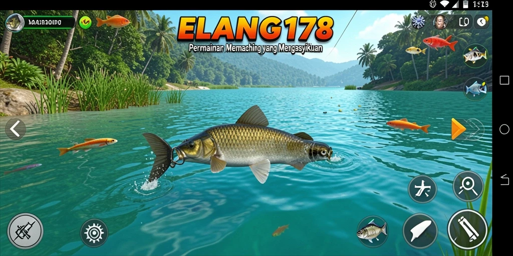 Tampilan gameplay ELANG178 dengan suasana memancing yang menenangkan.