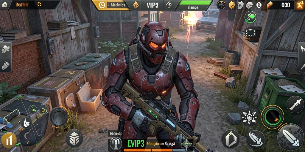 Tampilan gameplay EVIP3 yang strategis dan menarik.