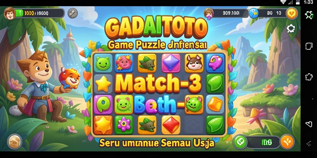 Tampilan gameplay seru dari GADAITOTO saat mencocokkan biji-bijian.