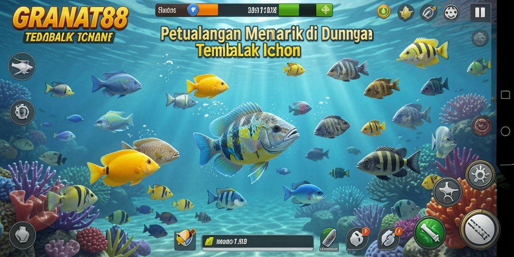 Screenshot gameplay menampilkan aksi seru menembak ikan.