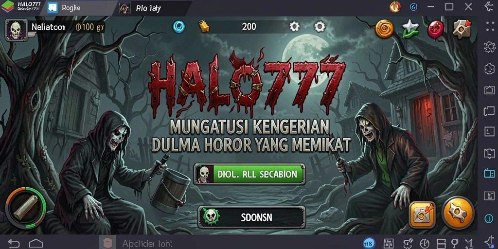 Tampilan gameplay HALO777 dengan suasana horor yang menegangkan.