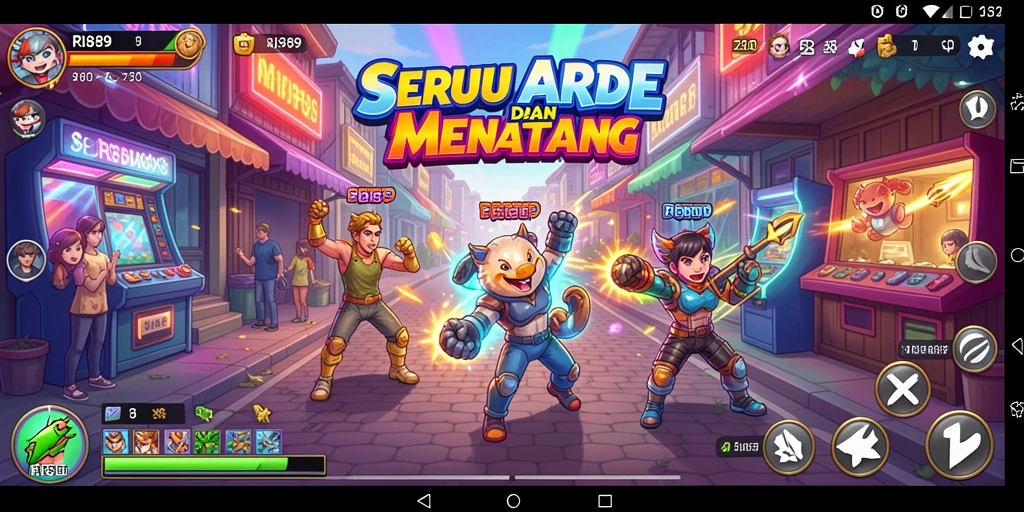 Tangkapan layar menampilkan aksi seru dalam permainan Arcade RI889.