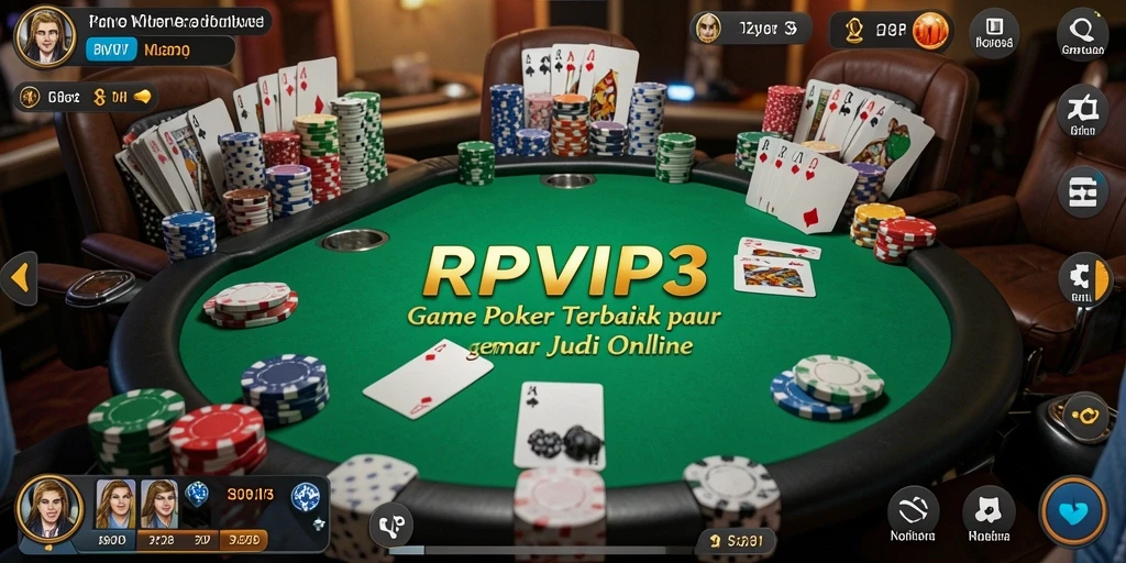 Screenshot RPVIP3 menampilkan aksi seru dalam permainan Poker.